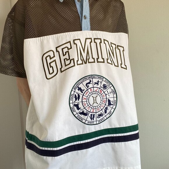 Embroidered Gemini Mesh Polo Shirt. Size Men's XL. - Picture 2 of 3